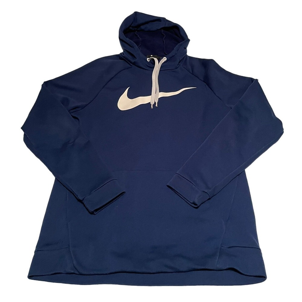 Nike Training Day Men's Large Swoosh Blue Hoodie Hooded Sweatshirt 885818-492